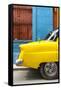 Cuba Fuerte Collection - Close-up of Yellow Taxi of Havana III-Philippe Hugonnard-Framed Stretched Canvas