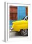 Cuba Fuerte Collection - Close-up of Yellow Taxi of Havana III-Philippe Hugonnard-Framed Photographic Print