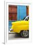 Cuba Fuerte Collection - Close-up of Yellow Taxi of Havana III-Philippe Hugonnard-Framed Photographic Print