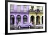 Cuba Fuerte Collection - Colorful Architecture and Mauve Classic Car-Philippe Hugonnard-Framed Photographic Print