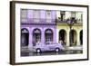 Cuba Fuerte Collection - Colorful Architecture and Mauve Classic Car-Philippe Hugonnard-Framed Photographic Print