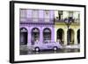 Cuba Fuerte Collection - Colorful Architecture and Mauve Classic Car-Philippe Hugonnard-Framed Photographic Print