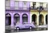 Cuba Fuerte Collection - Colorful Architecture and Mauve Classic Car-Philippe Hugonnard-Mounted Photographic Print