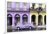 Cuba Fuerte Collection - Colorful Architecture and Mauve Classic Car-Philippe Hugonnard-Framed Photographic Print