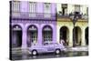 Cuba Fuerte Collection - Colorful Architecture and Mauve Classic Car-Philippe Hugonnard-Stretched Canvas