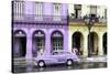 Cuba Fuerte Collection - Colorful Architecture and Mauve Classic Car-Philippe Hugonnard-Stretched Canvas