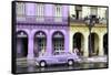 Cuba Fuerte Collection - Colorful Architecture and Mauve Classic Car-Philippe Hugonnard-Framed Stretched Canvas