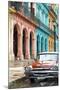 Cuba Fuerte Collection - Colorful Buildings and Red Taxi Car-Philippe Hugonnard-Mounted Photographic Print