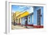 Cuba Fuerte Collection - Colorful Facades in Trinidad-Philippe Hugonnard-Framed Photographic Print