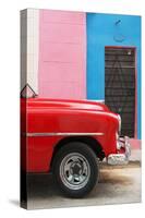 Cuba Fuerte Collection - Colorful Havana and Red Chevy II-Philippe Hugonnard-Stretched Canvas