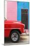 Cuba Fuerte Collection - Colorful Havana and Red Chevy II-Philippe Hugonnard-Mounted Photographic Print