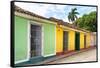 Cuba Fuerte Collection - Colorful Street Scene in Trinidad II-Philippe Hugonnard-Framed Stretched Canvas