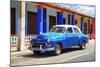 Cuba Fuerte Collection - Cuban Blue Car-Philippe Hugonnard-Mounted Photographic Print