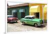 Cuba Fuerte Collection - Cuban Green and Red Taxis-Philippe Hugonnard-Framed Photographic Print