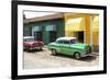 Cuba Fuerte Collection - Cuban Green and Red Taxis-Philippe Hugonnard-Framed Photographic Print