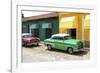 Cuba Fuerte Collection - Cuban Green and Red Taxis-Philippe Hugonnard-Framed Photographic Print