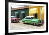 Cuba Fuerte Collection - Cuban Green and Red Taxis-Philippe Hugonnard-Framed Photographic Print