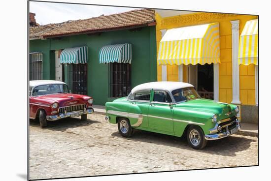 Cuba Fuerte Collection - Cuban Green and Red Taxis-Philippe Hugonnard-Mounted Photographic Print