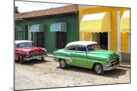 Cuba Fuerte Collection - Cuban Green and Red Taxis-Philippe Hugonnard-Mounted Photographic Print