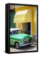 Cuba Fuerte Collection - Cuban Green Taxi II-Philippe Hugonnard-Framed Stretched Canvas