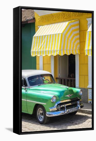 Cuba Fuerte Collection - Cuban Green Taxi II-Philippe Hugonnard-Framed Stretched Canvas