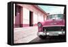 Cuba Fuerte Collection - Cuban Pink Car in the Street-Philippe Hugonnard-Framed Stretched Canvas