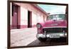 Cuba Fuerte Collection - Cuban Pink Car in the Street-Philippe Hugonnard-Framed Photographic Print