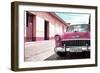 Cuba Fuerte Collection - Cuban Pink Car in the Street-Philippe Hugonnard-Framed Photographic Print