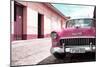 Cuba Fuerte Collection - Cuban Pink Car in the Street-Philippe Hugonnard-Mounted Photographic Print