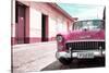 Cuba Fuerte Collection - Cuban Pink Car in the Street-Philippe Hugonnard-Stretched Canvas