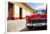 Cuba Fuerte Collection - Cuban Red Car in the Street-Philippe Hugonnard-Framed Photographic Print