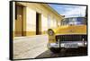 Cuba Fuerte Collection - Cuban Yellow Car in the Street-Philippe Hugonnard-Framed Stretched Canvas