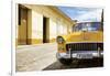 Cuba Fuerte Collection - Cuban Yellow Car in the Street-Philippe Hugonnard-Framed Photographic Print
