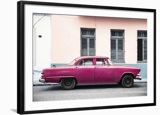 Cuba Fuerte Collection - Dark Pink Car-Philippe Hugonnard-Framed Photographic Print