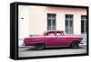 Cuba Fuerte Collection - Dark Pink Car-Philippe Hugonnard-Framed Stretched Canvas