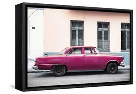 Cuba Fuerte Collection - Dark Pink Car-Philippe Hugonnard-Framed Stretched Canvas