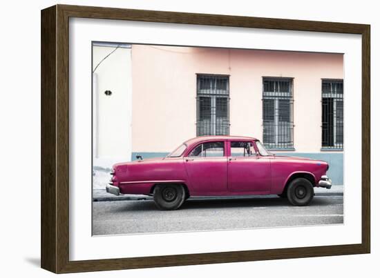 Cuba Fuerte Collection - Dark Pink Car-Philippe Hugonnard-Framed Photographic Print