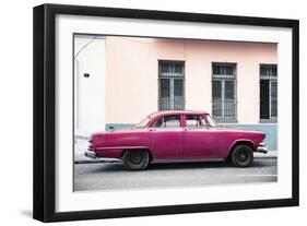 Cuba Fuerte Collection - Dark Pink Car-Philippe Hugonnard-Framed Photographic Print