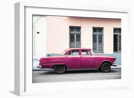 Cuba Fuerte Collection - Dark Pink Car-Philippe Hugonnard-Framed Photographic Print