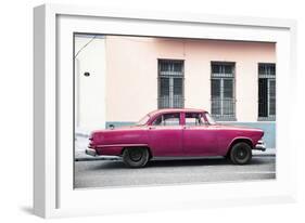 Cuba Fuerte Collection - Dark Pink Car-Philippe Hugonnard-Framed Photographic Print