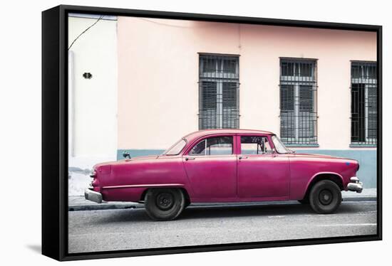 Cuba Fuerte Collection - Dark Pink Car-Philippe Hugonnard-Framed Stretched Canvas