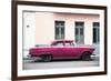 Cuba Fuerte Collection - Dark Pink Car-Philippe Hugonnard-Framed Photographic Print