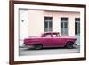 Cuba Fuerte Collection - Dark Pink Car-Philippe Hugonnard-Framed Photographic Print