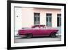 Cuba Fuerte Collection - Dark Pink Car-Philippe Hugonnard-Framed Photographic Print