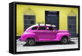 Cuba Fuerte Collection - Deep Pink Vintage Car-Philippe Hugonnard-Framed Stretched Canvas