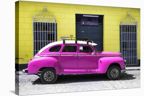 Cuba Fuerte Collection - Deep Pink Vintage Car-Philippe Hugonnard-Stretched Canvas
