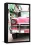 Cuba Fuerte Collection - Detail on Pink Classic Chevy-Philippe Hugonnard-Framed Stretched Canvas