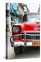 Cuba Fuerte Collection - Detail on Red Classic Chevy-Philippe Hugonnard-Stretched Canvas