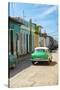 Cuba Fuerte Collection - Green Car in Trinidad-Philippe Hugonnard-Stretched Canvas