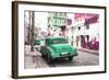 Cuba Fuerte Collection - Green Classic Car in Havana-Philippe Hugonnard-Framed Photographic Print